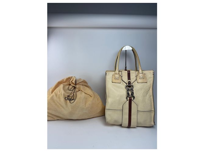 Chloé Vintage Chloe Leder Tasche beige und braun - Ansicht 13