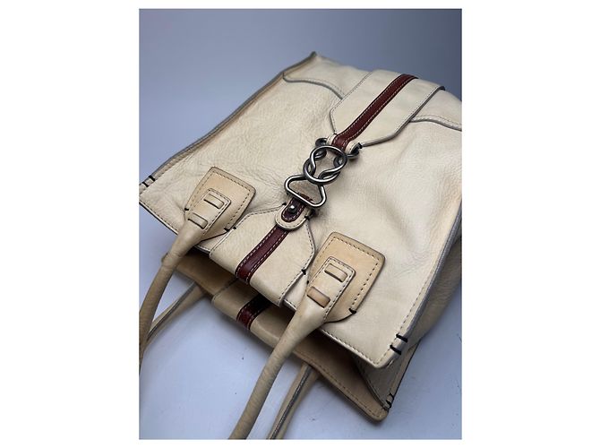 Chloé Vintage Chloe Leder Tasche beige und braun - Ansicht 14