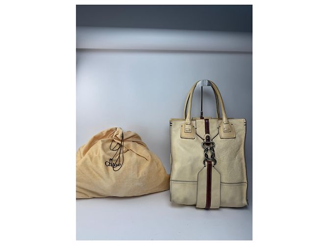 Chloé Vintage Chloe Leder Tasche beige und braun - Ansicht 2