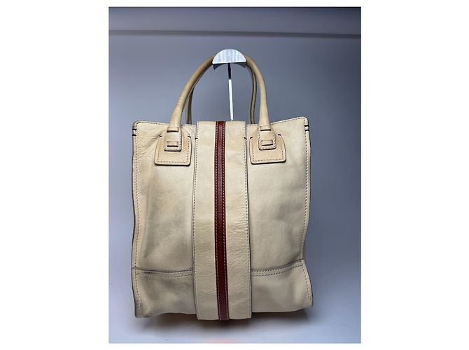 Chloé Vintage Chloe Leder Tasche beige und braun - Ansicht 3