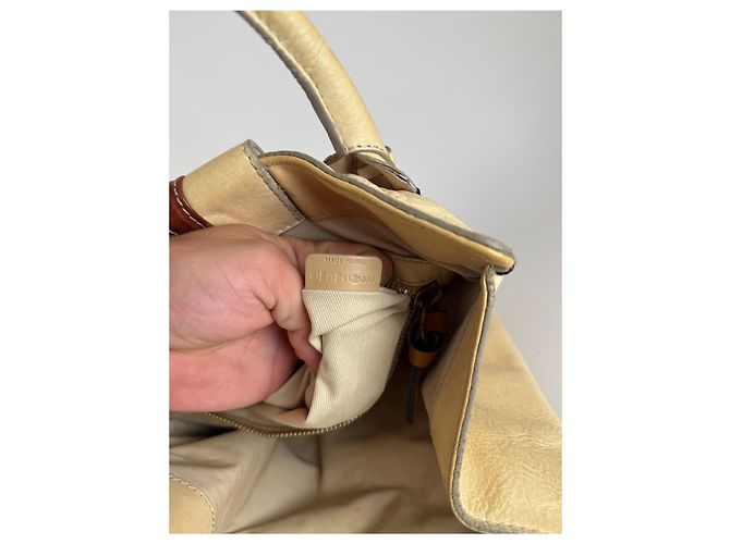 Chloé Vintage Chloe Leder Tasche beige und braun - Ansicht 4
