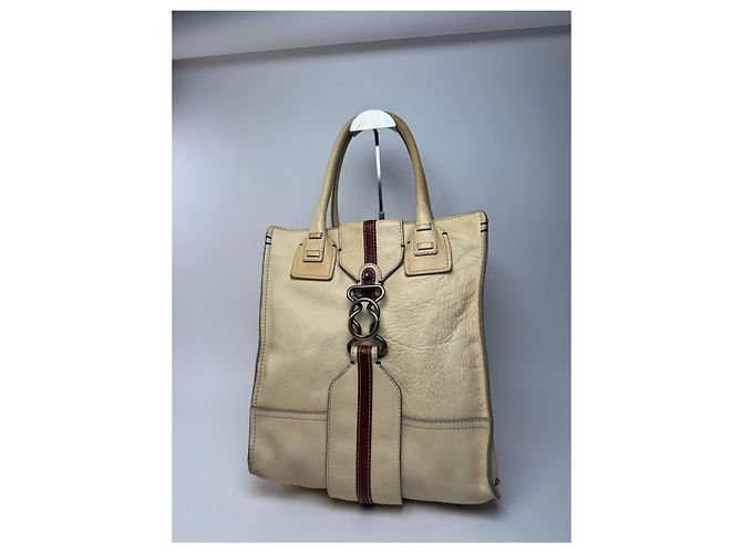Chloé Vintage Chloe Leder Tasche beige und braun - Ansicht 6