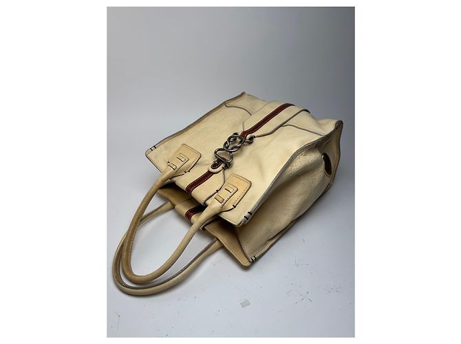 Chloé Vintage Chloe Leder Tasche beige und braun - Ansicht 9