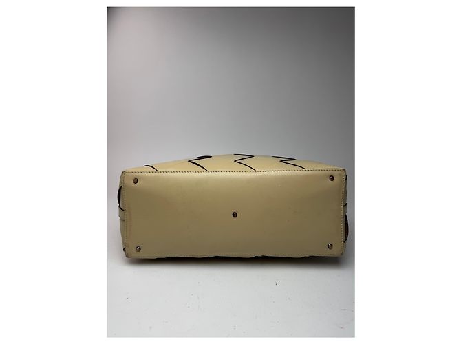 Vintage Issey Miyake Ledertasche beige - Ansicht 13