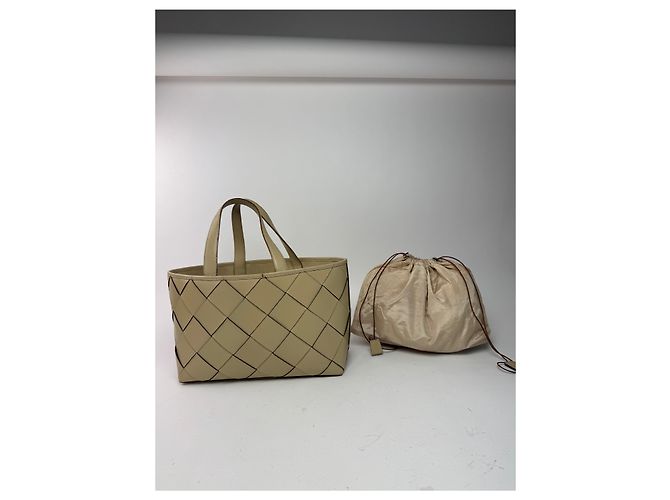 Vintage Issey Miyake Ledertasche beige - Ansicht 2