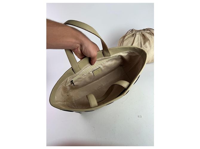 Vintage Issey Miyake Ledertasche beige - Ansicht 3