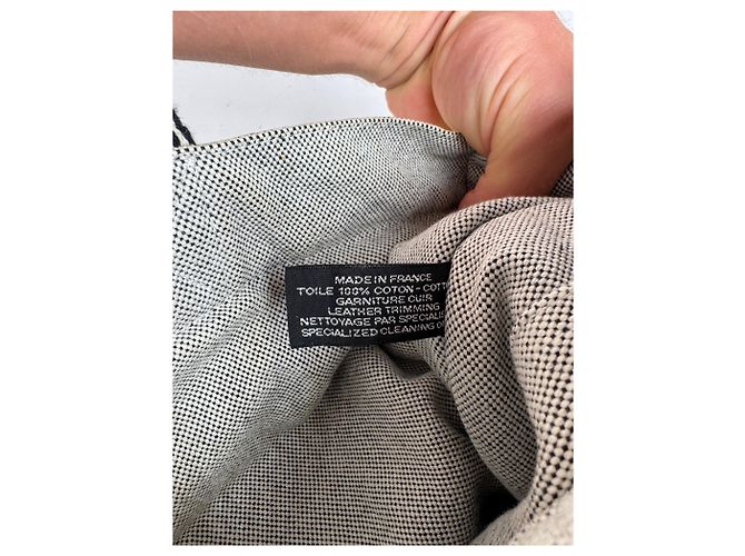 Vintage Hermès Tote Tasche aus weißer Baumwolle - Ansicht 5