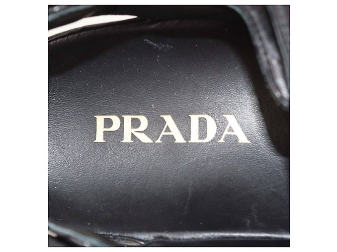 Sandali piatti trapuntati neri Prada Nero - vista 6