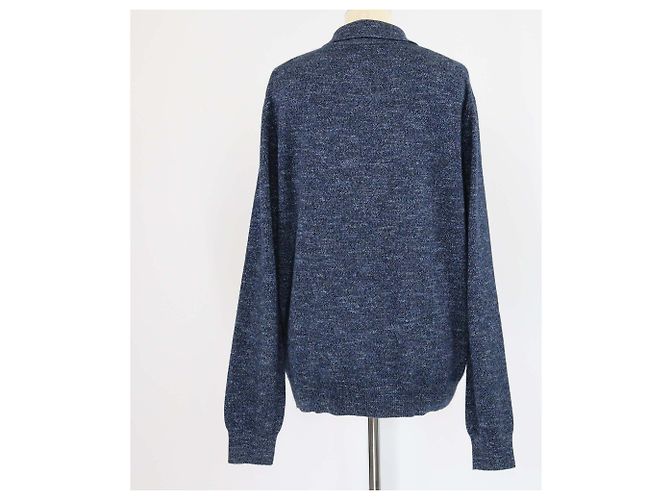 Gucci Navyblauer Strick-Polo-Pullover mit langen Ärmeln Marineblau - Ansicht 3