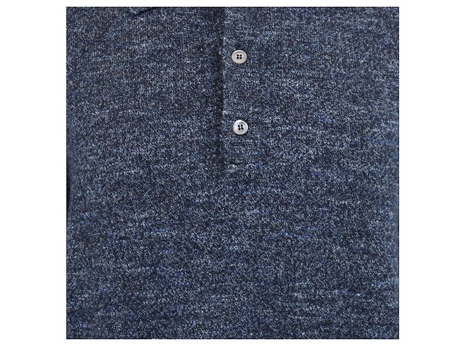 Gucci Navyblauer Strick-Polo-Pullover mit langen Ärmeln Marineblau - Ansicht 4