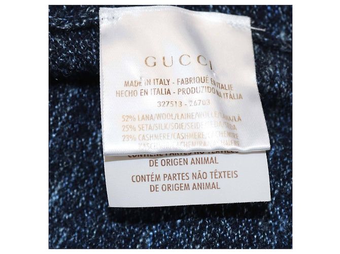Gucci Navyblauer Strick-Polo-Pullover mit langen Ärmeln Marineblau - Ansicht 7