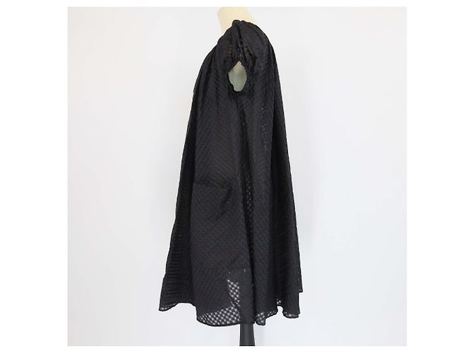 Hermès Hermes Schwarzes Karomuster Kurzarm-Minikleid - Ansicht 2