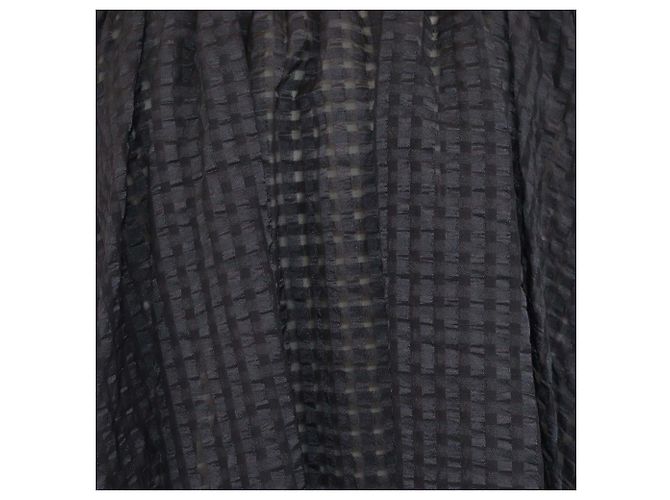 Hermès Hermes Schwarzes Karomuster Kurzarm-Minikleid - Ansicht 4