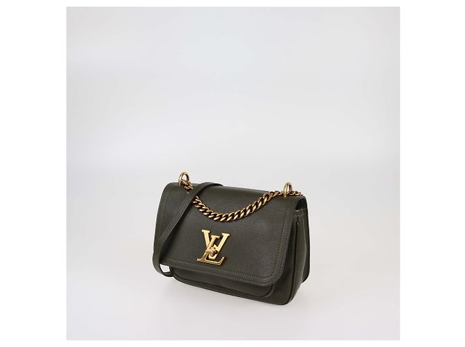 Borsa Chain Lockme in khaki Louis Vuitton Cachi - vista 2