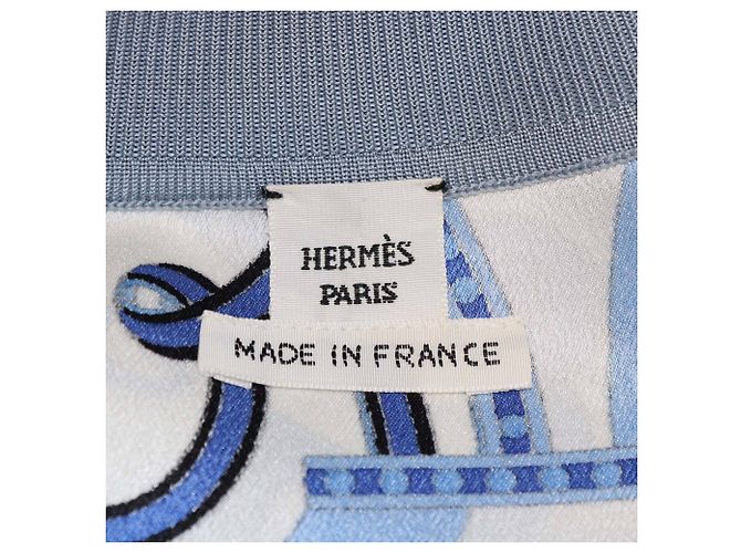 Set top e pantaloni stampati blu/bianco con collo rotondo Hermès - vista 5