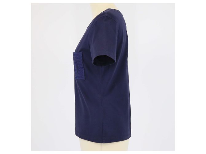 Hermès Camiseta de bolsillo bordada Chain de Ancre azul marino Hermes - vista 2