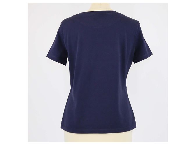 Hermès Camiseta de bolsillo bordada Chain de Ancre azul marino Hermes - vista 3