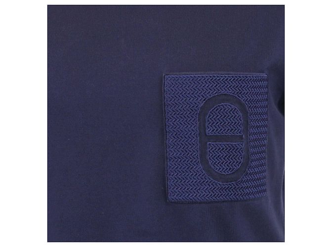 Hermès Camiseta de bolsillo bordada Chain de Ancre azul marino Hermes - vista 4
