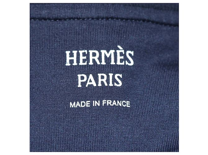 Hermès Camiseta de bolsillo bordada Chain de Ancre azul marino Hermes - vista 5