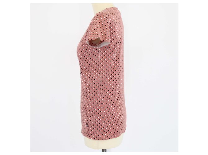 Camiseta de cuello redondo con estampado de puntos rosas Louis Vuitton - vista 2
