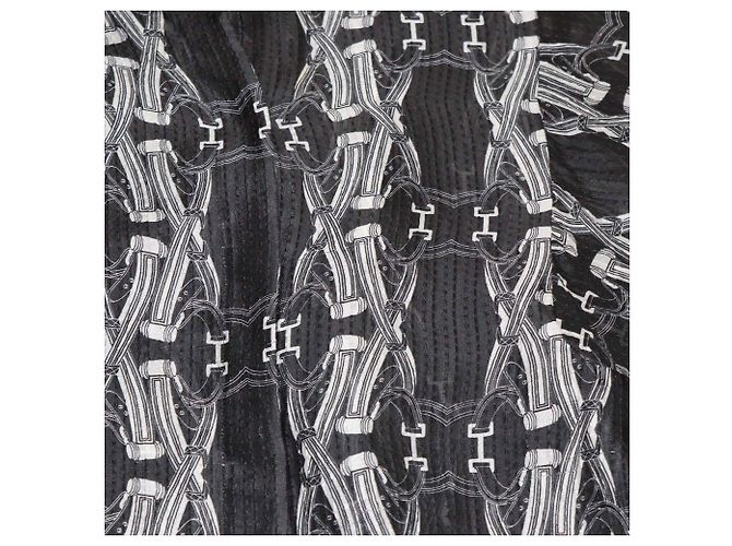 Set di camicia a maniche lunghe e pantaloni stampati nero/bianco Hermès - vista 4