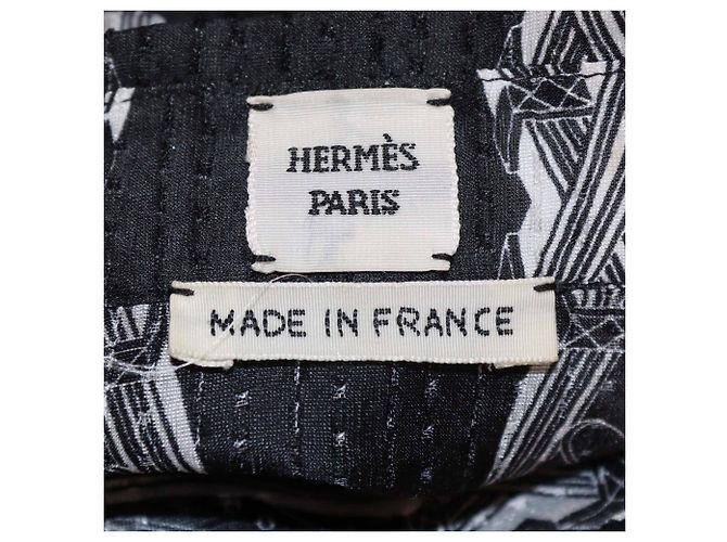 Set di camicia a maniche lunghe e pantaloni stampati nero/bianco Hermès - vista 5