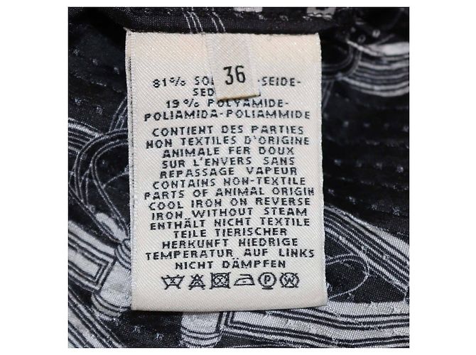 Set di camicia a maniche lunghe e pantaloni stampati nero/bianco Hermès - vista 6