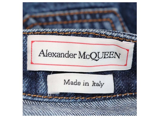 Jeans cropped boyfriend de denim azul Alexander McQueen - vista 5