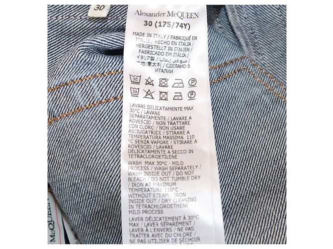Jeans cropped boyfriend de denim azul Alexander McQueen - vista 6