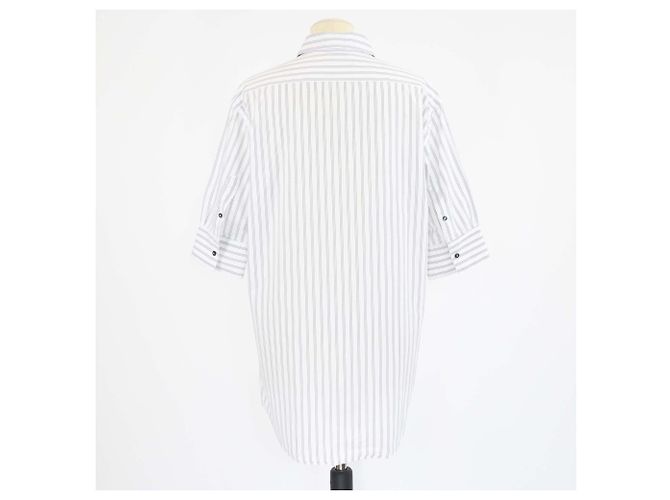 Camisa de botones de manga tres cuartos a rayas blanca/negra de Dolce & Gabbana - vista 3