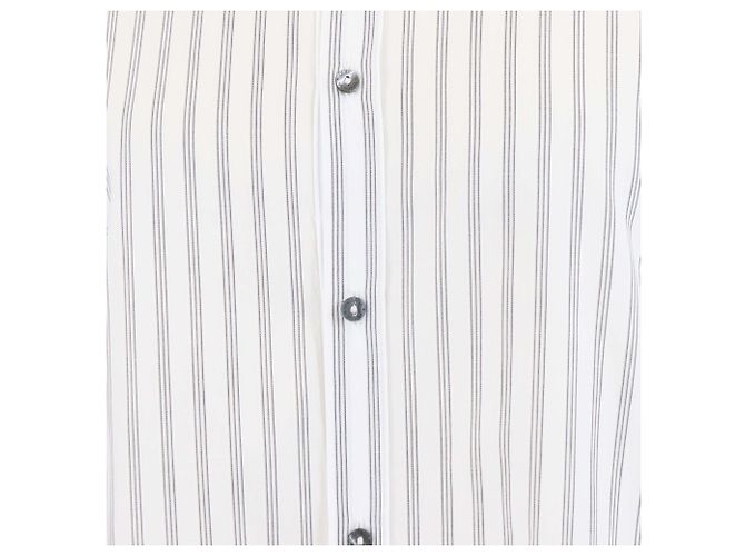 Camisa de botones de manga tres cuartos a rayas blanca/negra de Dolce & Gabbana - vista 4