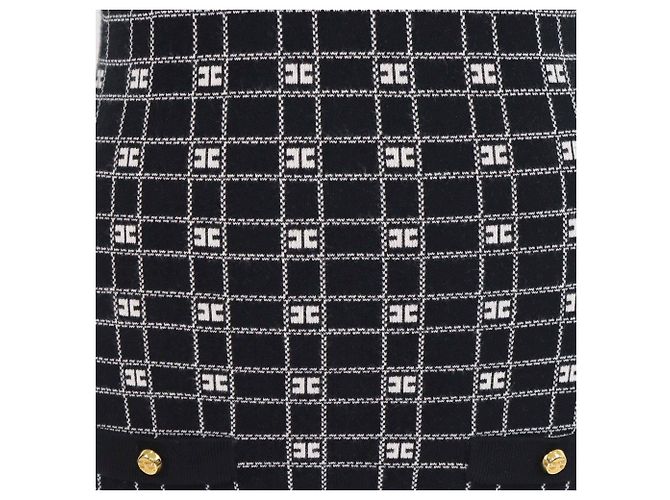 Mini-Strickkleid mit Jacquard-Logo in Schwarz/Weiß von Elisabetta Franchi - Ansicht 4