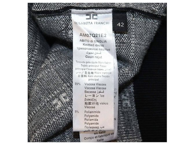 Mini-Strickkleid mit Jacquard-Logo in Schwarz/Weiß von Elisabetta Franchi - Ansicht 6