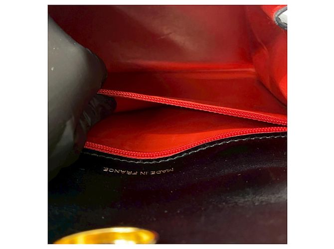 Céline Bolsa de couro de bezerro com hardware de logo circular Celine Preto Bege - vista 10