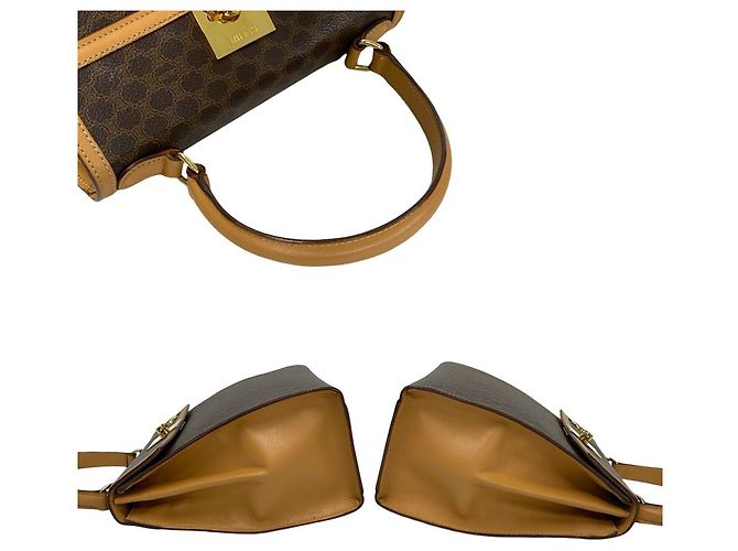 Céline Borsa a mano Celine Macadam Blason Triomphe Marrone - vista 5