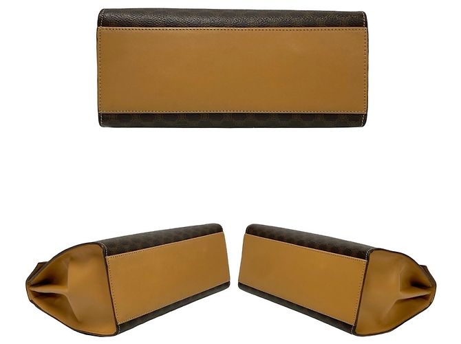 Céline Borsa a mano Celine Macadam Blason Triomphe Marrone - vista 6