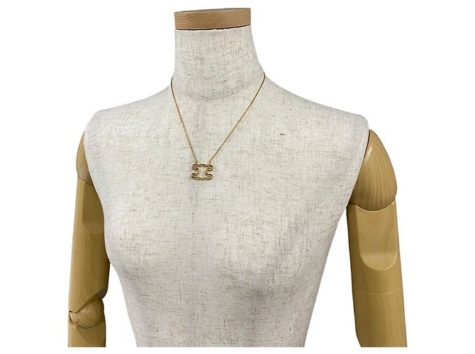 Céline Collana con cornice e motivo logo Triomphe di Celine D'oro - vista 2
