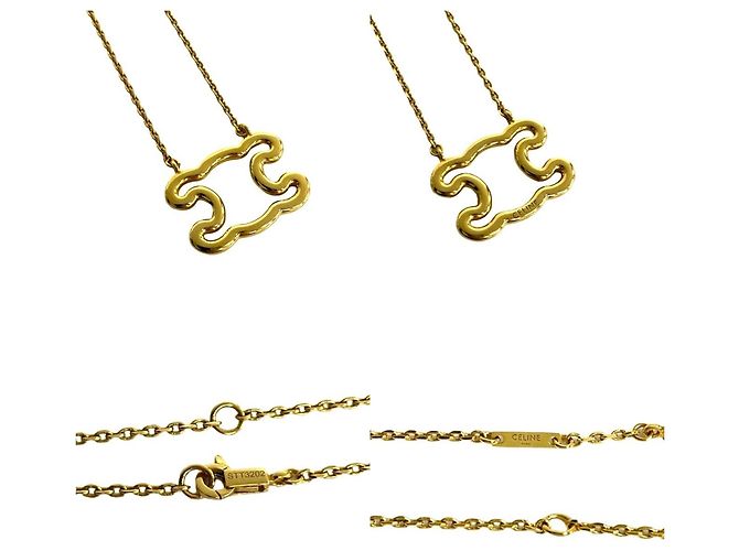 Céline Collana con cornice e motivo logo Triomphe di Celine D'oro - vista 3
