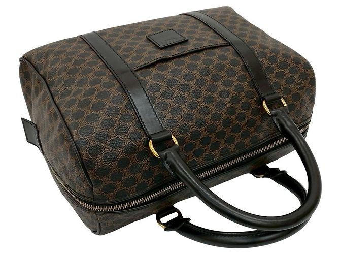 Céline Borsa in pelle Blason Triomphe Macadam di CELINE Marrone Nero - vista 4