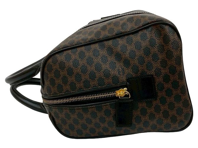 Céline Borsa in pelle Blason Triomphe Macadam di CELINE Marrone Nero - vista 5