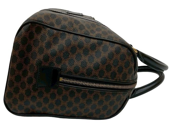 Céline Borsa in pelle Blason Triomphe Macadam di CELINE Marrone Nero - vista 6