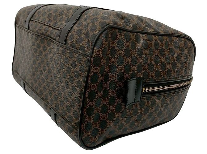 Céline Borsa in pelle Blason Triomphe Macadam di CELINE Marrone Nero - vista 8