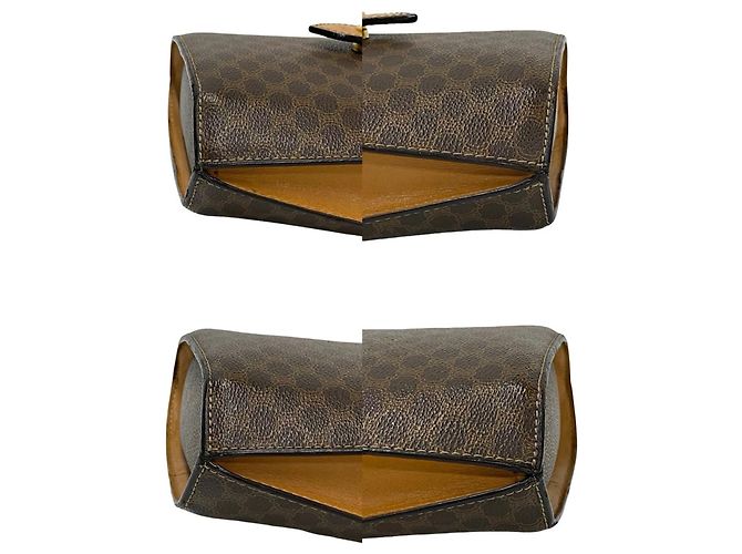 Céline Borsa a spalla in pelle Celine Macadam Blason Triomphe con motivo medaglia e moneta Marrone - vista 7
