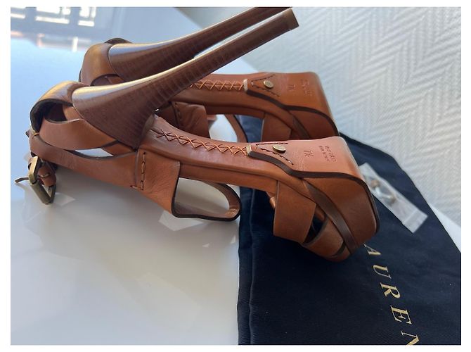 Ralph Lauren Collection Ralph Lauren offene Pumps High-End-Kollektion Kamel - Ansicht 3