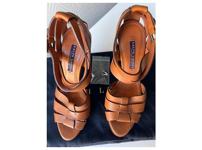 Ralph Lauren Collection Ralph Lauren offene Pumps High-End-Kollektion Kamel - Ansicht 4