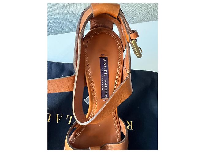 Ralph Lauren Collection Ralph Lauren offene Pumps High-End-Kollektion Kamel - Ansicht 7