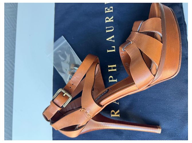 Ralph Lauren Collection Ralph Lauren offene Pumps High-End-Kollektion Kamel - Ansicht 8