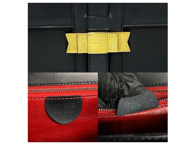 Céline Bolso tote de cuero negro Celine - vista 3