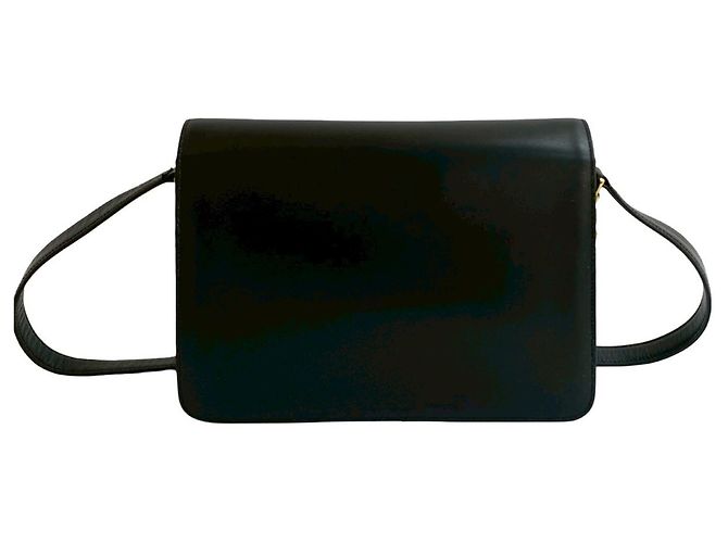 Céline Borsa semi-spalla in pelle Horseshoe di Celine Nero - vista 3