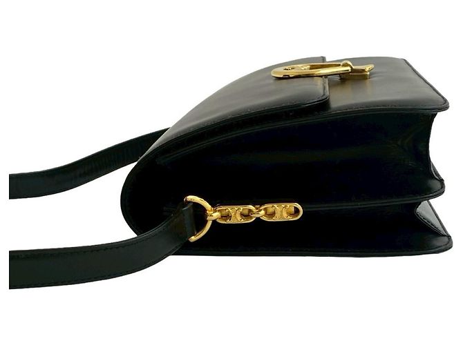 Céline Borsa semi-spalla in pelle Horseshoe di Celine Nero - vista 5